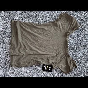 Olive green target tee shirt.